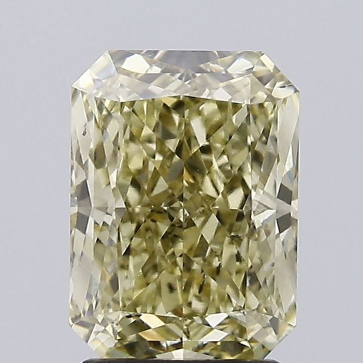 Loose Diamond - RADIANT 2.36ct Fancy Light Grayish Yellow VS1: Loose Diamond - RADIANT 2.36ct Fancy Light Grayish Yellow VS1 Source: This is a real non-mined Diamond that has been grown in a lab Shape: RADIANT Carats: 2.36 Color: Fancy Light Grayish Yellow Certif