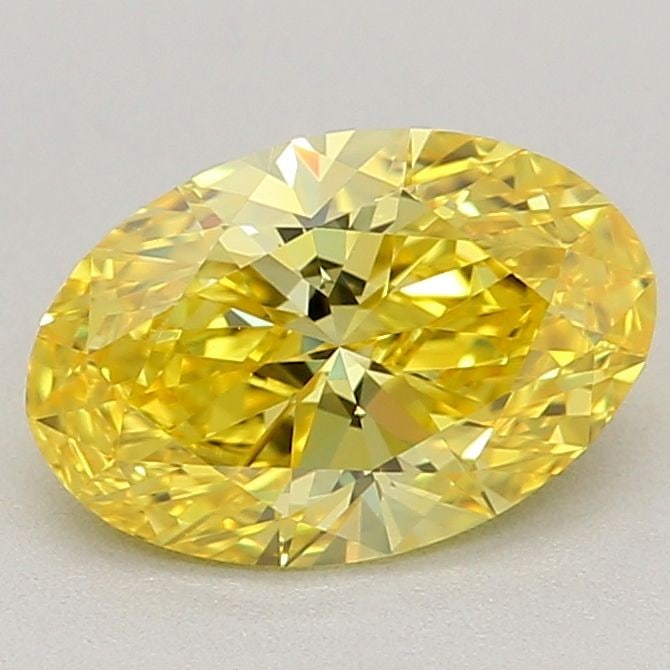 Loose Diamond - OVAL 0.85ct Fancy Vivid Yellow VVS2: Loose Diamond - OVAL 0.85ct Fancy Vivid Yellow VVS2 Source: This is a real non-mined Diamond that has been grown in a lab Shape: OVAL Carats: 0.85 Color: Fancy Vivid Yellow Certification: IGI Video: