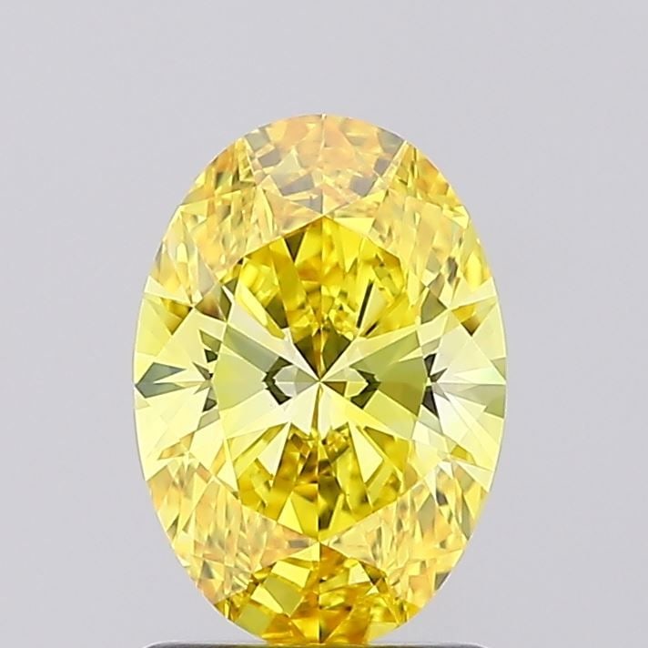 Loose Diamond - OVAL 1.24ct Fancy Vivid Yellow VS1: Loose Diamond - OVAL 1.24ct Fancy Vivid Yellow VS1 Source: This is a real non-mined Diamond that has been grown in a lab Shape: OVAL Carats: 1.24 Color: Fancy Vivid Yellow Certification: IGI Video: