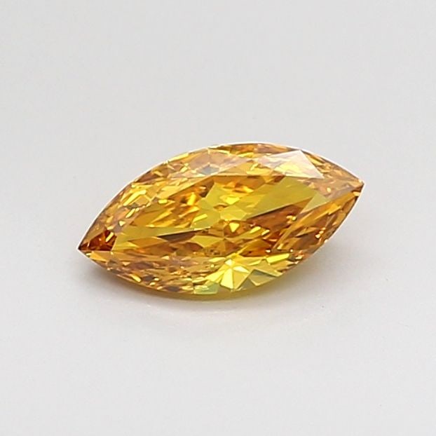 Loose Diamond - MARQUISE 0.52ct Fancy Vivid Orangey Yellow VS1: Loose Diamond - MARQUISE 0.52ct Fancy Vivid Orangey Yellow VS1 Source: This is a real non-mined Diamond that has been grown in a lab Shape: MARQUISE Carats: 0.52 Color: Fancy Vivid Orangey Yellow Cert