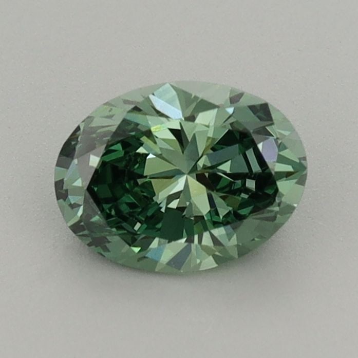 Loose Diamond - OVAL 0.7ct Fancy Vivid Green VS1: Loose Diamond - OVAL 0.7ct Fancy Vivid Green VS1 Source: This is a real non-mined Diamond that has been grown in a lab Shape: OVAL Carats: 0.7 Color: Fancy Vivid Green Certification: IGI Video:
