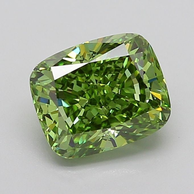 Loose Diamond - CUSHION MODIFIED 2.83ct Fancy Vivid Green VVS2 (1 of 1)