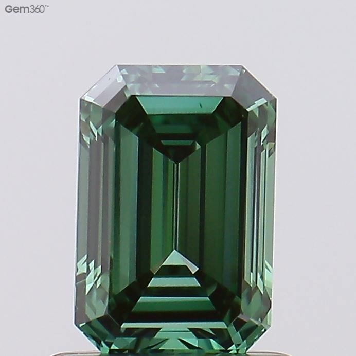 Loose Diamond - EMERALD 0.53ct Fancy Vivid Green VS1 (1 of 1)