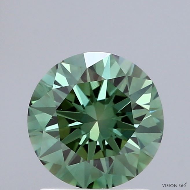 Loose Diamond - ROUND 1.51ct Fancy Vivid Green VS1: Loose Diamond - ROUND 1.51ct Fancy Vivid Green VS1 Source: This is a real non-mined Diamond that has been grown in a lab Shape: ROUND Carats: 1.51 Color: Fancy Vivid Green Certification: IGI Video: