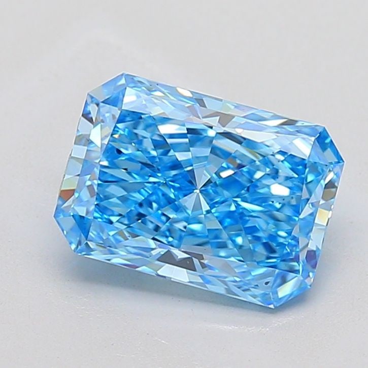 Loose Diamond - RADIANT 1.71ct Fancy Vivid Blue VS2: Loose Diamond - RADIANT 1.71ct Fancy Vivid Blue VS2 Source: This is a real non-mined Diamond that has been grown in a lab Shape: RADIANT Carats: 1.71 Color: Fancy Vivid Blue Certification: IGI Video: