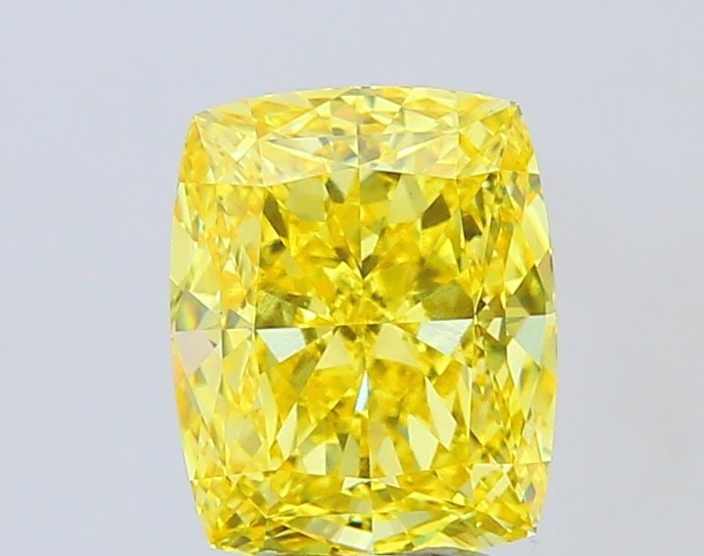Loose Diamond - CUSHION MODIFIED 7.03ct Fancy Vivid Yellow VS1: Loose Diamond - CUSHION MODIFIED 7.03ct Fancy Vivid Yellow VS1 Source: This is a real non-mined Diamond that has been grown in a lab Shape: CUSHION MODIFIED Carats: 7.03 Color: Fancy Vivid Yellow Cert