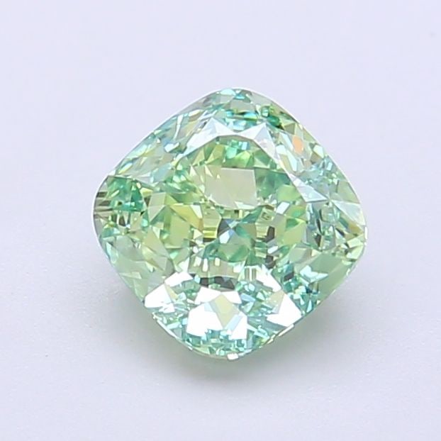 Loose Diamond - CUSHION MODIFIED 1.15ct Fancy Vivid Green VS1: Loose Diamond - CUSHION MODIFIED 1.15ct Fancy Vivid Green VS1 Source: This is a real non-mined Diamond that has been grown in a lab Shape: CUSHION MODIFIED Carats: 1.15 Color: Fancy Vivid Green Certif