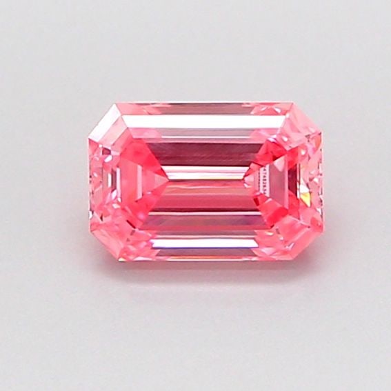 Loose Diamond - EMERALD 0.56ct Fancy Vivid Pink VVS2: Loose Diamond - EMERALD 0.56ct Fancy Vivid Pink VVS2 Source: This is a real non-mined Diamond that has been grown in a lab Shape: EMERALD Carats: 0.56 Color: Fancy Vivid Pink Certification: IGI Video: