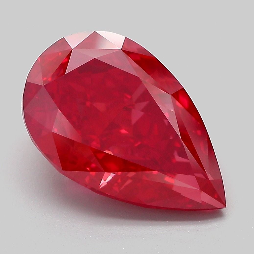 Loose Diamond - PEAR 5.18ct Fancy Vivid Red VS1: Loose Diamond - PEAR 5.18ct Fancy Vivid Red VS1 Source: This is a real non-mined Diamond that has been grown in a lab Shape: PEAR Carats: 5.18 Color: Fancy Vivid Red Certification: IGI Video: Video