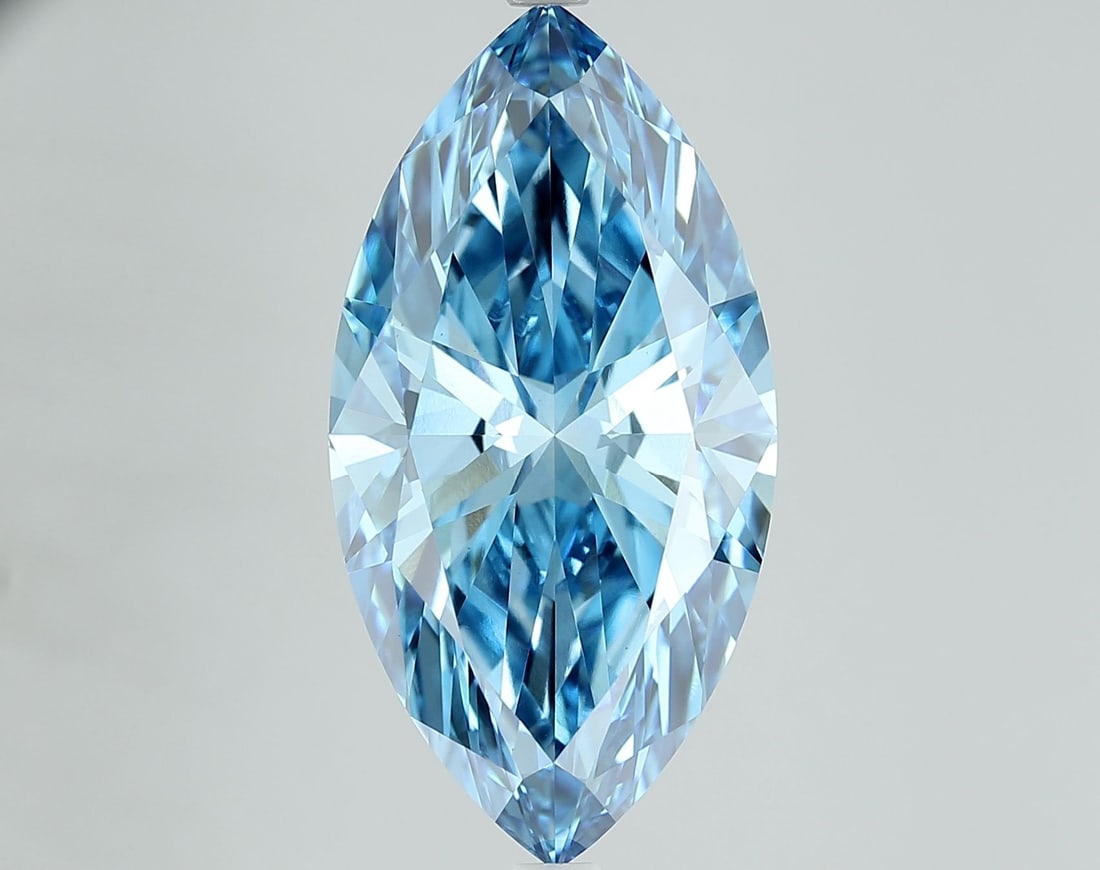 Loose Diamond - MARQUISE 8.09ct Fancy Vivid Blue VVS2: Loose Diamond - MARQUISE 8.09ct Fancy Vivid Blue VVS2 Source: This is a real non-mined Diamond that has been grown in a lab Shape: MARQUISE Carats: 8.09 Color: Fancy Vivid Blue Certification: IGI Vide