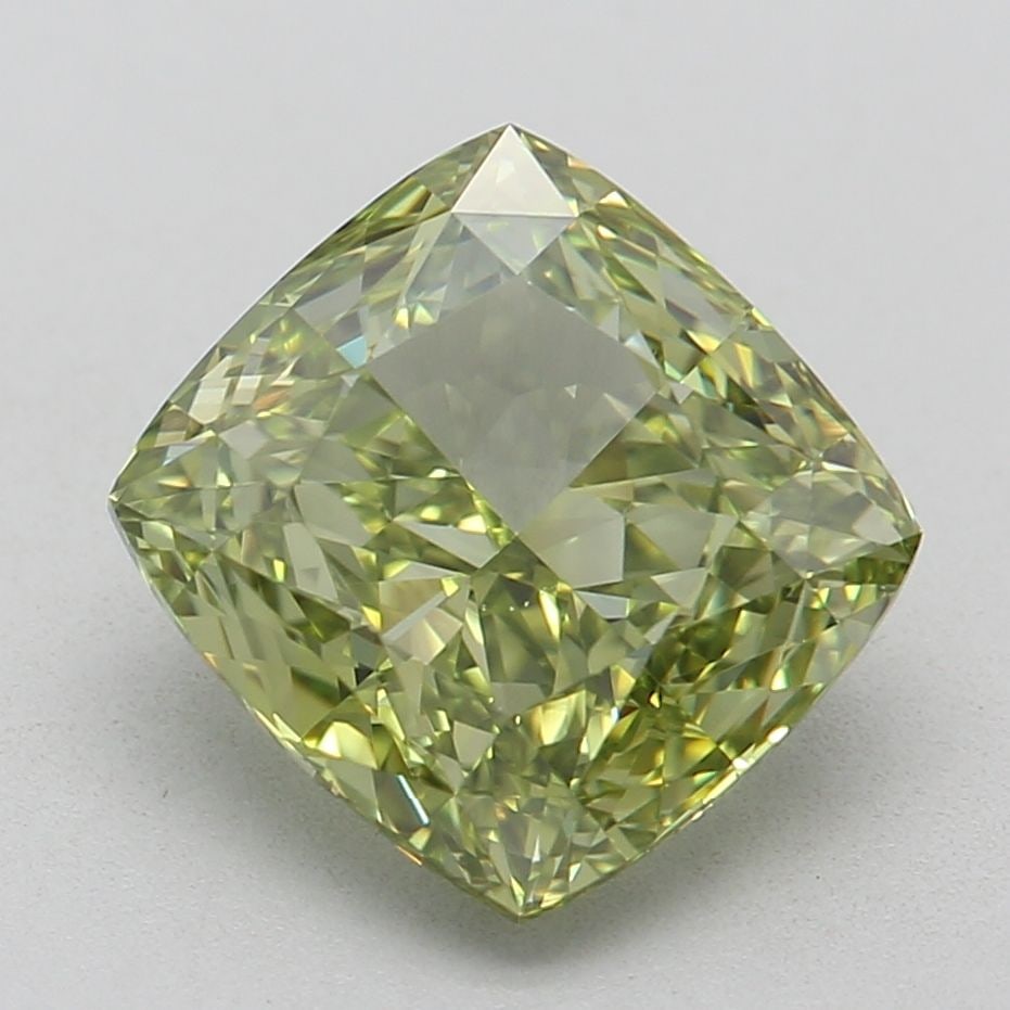 Loose Diamond - CUSHION MODIFIED 2.02ct Fancy Vivid Green VVS1: Loose Diamond - CUSHION MODIFIED 2.02ct Fancy Vivid Green VVS1 Source: This is a real non-mined Diamond that has been grown in a lab Shape: CUSHION MODIFIED Carats: 2.02 Color: Fancy Vivid Green Certi