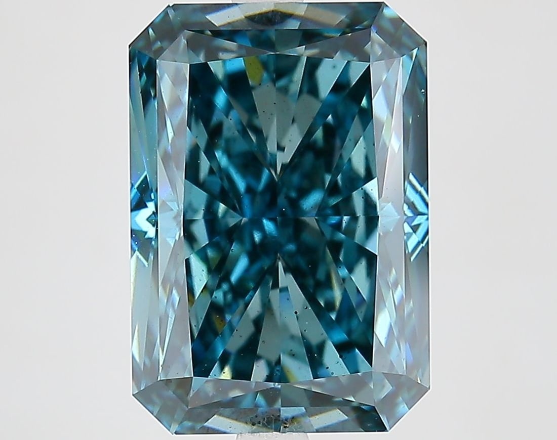 Loose Diamond - RADIANT 6.52ct Fancy Vivid Green Blue SI1 (1 of 1)