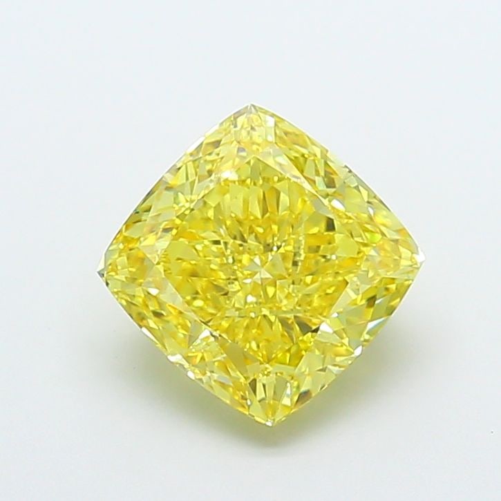 Loose Diamond - CUSHION MODIFIED 5.05ct Fancy Intense Yellow VVS2: Loose Diamond - CUSHION MODIFIED 5.05ct Fancy Intense Yellow VVS2 Source: This is a real non-mined Diamond that has been grown in a lab Shape: CUSHION MODIFIED Carats: 5.05 Color: Fancy Intense Yellow