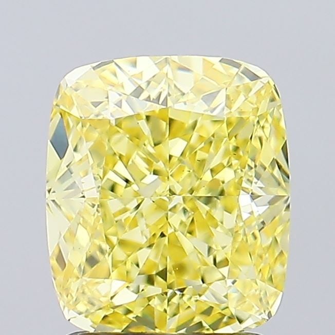 Loose Diamond - CUSHION BRILLIANT 1.89ct Fancy Vivid Yellow VS1: Loose Diamond - CUSHION BRILLIANT 1.89ct Fancy Vivid Yellow VS1 Source: This is a real non-mined Diamond that has been grown in a lab Shape: CUSHION BRILLIANT Carats: 1.89 Color: Fancy Vivid Yellow Ce