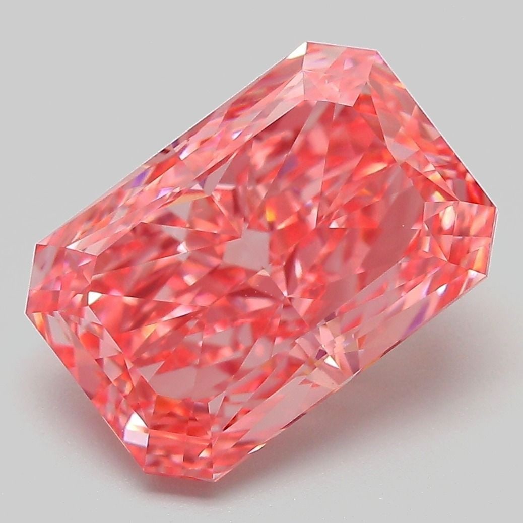 Loose Diamond - RADIANT 5.4ct Fancy Vivid Pink VVS2: Loose Diamond - RADIANT 5.4ct Fancy Vivid Pink VVS2 Source: This is a real non-mined Diamond that has been grown in a lab Shape: RADIANT Carats: 5.4 Color: Fancy Vivid Pink Certification: IGI Video:
