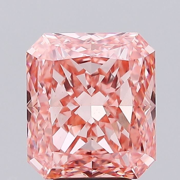 Loose Diamond - RADIANT 4.54ct Fancy Vivid Pink VS1: Loose Diamond - RADIANT 4.54ct Fancy Vivid Pink VS1 Source: This is a real non-mined Diamond that has been grown in a lab Shape: RADIANT Carats: 4.54 Color: Fancy Vivid Pink Certification: IGI Video: