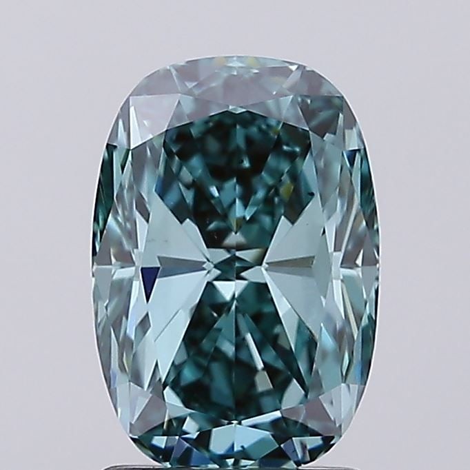 Loose Diamond - CUSHION BRILLIANT 2.01ct Fancy Green SI1: Loose Diamond - CUSHION BRILLIANT 2.01ct Fancy Green SI1 Source: This is a real non-mined Diamond that has been grown in a lab Shape: CUSHION BRILLIANT Carats: 2.01 Color: Fancy Green Certification: N