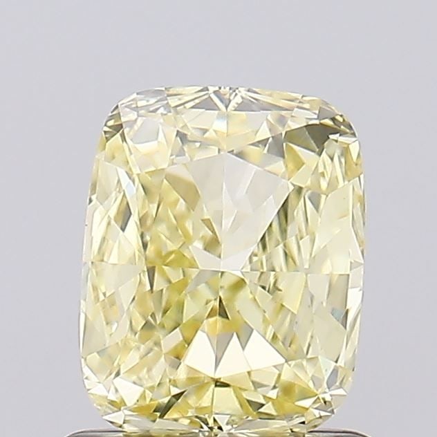 Loose Diamond - CUSHION MODIFIED 1.0ct Fancy Yellow VVS2: Loose Diamond - CUSHION MODIFIED 1.0ct Fancy Yellow VVS2 Source: This is a real non-mined Diamond that has been grown in a lab Shape: CUSHION MODIFIED Carats: 1.0 Color: Fancy Yellow Certification: IG