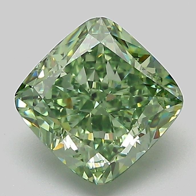 Loose Diamond - CUSHION MODIFIED 2.03ct Fancy Vivid Green VVS2: Loose Diamond - CUSHION MODIFIED 2.03ct Fancy Vivid Green VVS2 Source: This is a real non-mined Diamond that has been grown in a lab Shape: CUSHION MODIFIED Carats: 2.03 Color: Fancy Vivid Green Certi