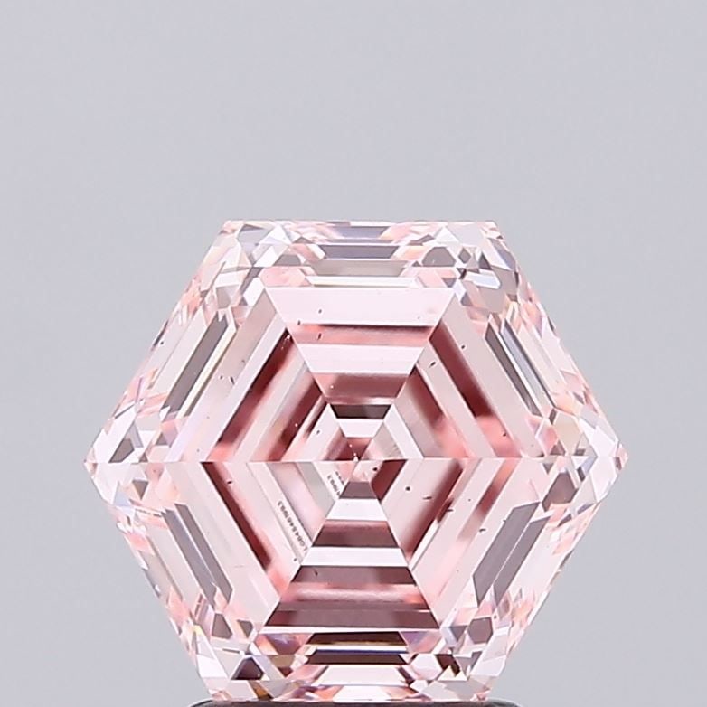 Loose Diamond - HEXAGONAL 2.48ct Fancy Intense Pink VS2: Loose Diamond - HEXAGONAL 2.48ct Fancy Intense Pink VS2 Source: This is a real non-mined Diamond that has been grown in a lab Shape: HEXAGONAL Carats: 2.48 Color: Fancy Intense Pink Certification: IGI