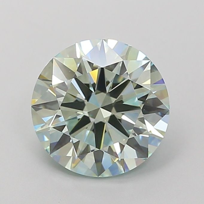 Ideal Loose Diamond - ROUND 2.18ct Fancy Light Green VVS2: Ideal Loose Diamond - ROUND 2.18ct Fancy Light Green VVS2 Source: This is a real non-mined Diamond that has been grown in a lab Shape: ROUND Carats: 2.18 Color: Fancy Light Green Certification: IGI