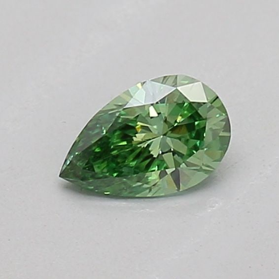 Loose Diamond - PEAR 0.16ct Fancy Vivid Green VS1: Loose Diamond - PEAR 0.16ct Fancy Vivid Green VS1 Source: This is a real non-mined Diamond that has been grown in a lab Shape: PEAR Carats: 0.16 Color: Fancy Vivid Green Certification: IGI Additional