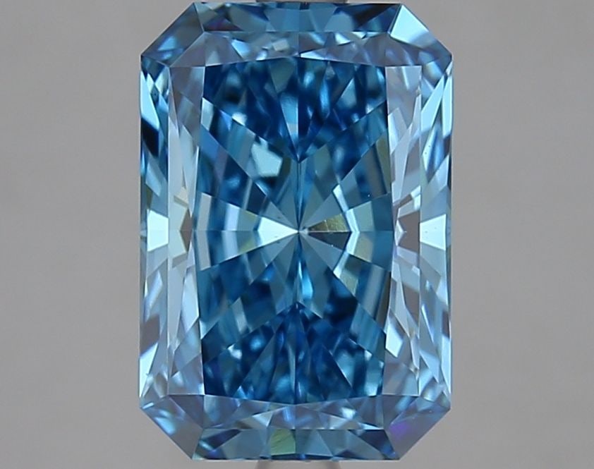 Loose Diamond - RADIANT 2.96ct Fancy Vivid Blue VS1: Loose Diamond - RADIANT 2.96ct Fancy Vivid Blue VS1 Source: This is a real non-mined Diamond that has been grown in a lab Shape: RADIANT Carats: 2.96 Color: Fancy Vivid Blue Certification: IGI Video: