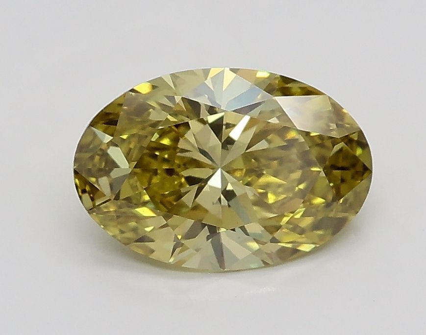 Loose Diamond - OVAL 1.02ct Fancy Intense Greenish Yellow VS1: Loose Diamond - OVAL 1.02ct Fancy Intense Greenish Yellow VS1 Source: This is a real non-mined Diamond that has been grown in a lab Shape: OVAL Carats: 1.02 Color: Fancy Intense Greenish Yellow Certif