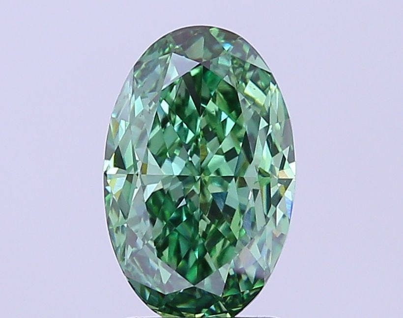 Loose Diamond - OVAL 2.51ct Fancy Vivid Green VS1: Loose Diamond - OVAL 2.51ct Fancy Vivid Green VS1 Source: This is a real non-mined Diamond that has been grown in a lab Shape: OVAL Carats: 2.51 Color: Fancy Vivid Green Certification: IGI Video: