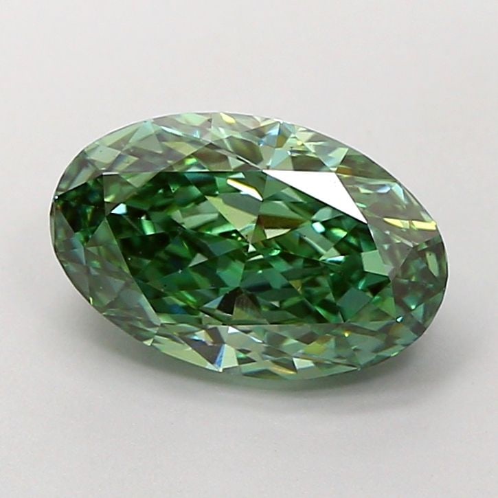 Loose Diamond - OVAL 2.53ct Fancy Vivid Green VS2: Loose Diamond - OVAL 2.53ct Fancy Vivid Green VS2 Source: This is a real non-mined Diamond that has been grown in a lab Shape: OVAL Carats: 2.53 Color: Fancy Vivid Green Certification: IGI Video: