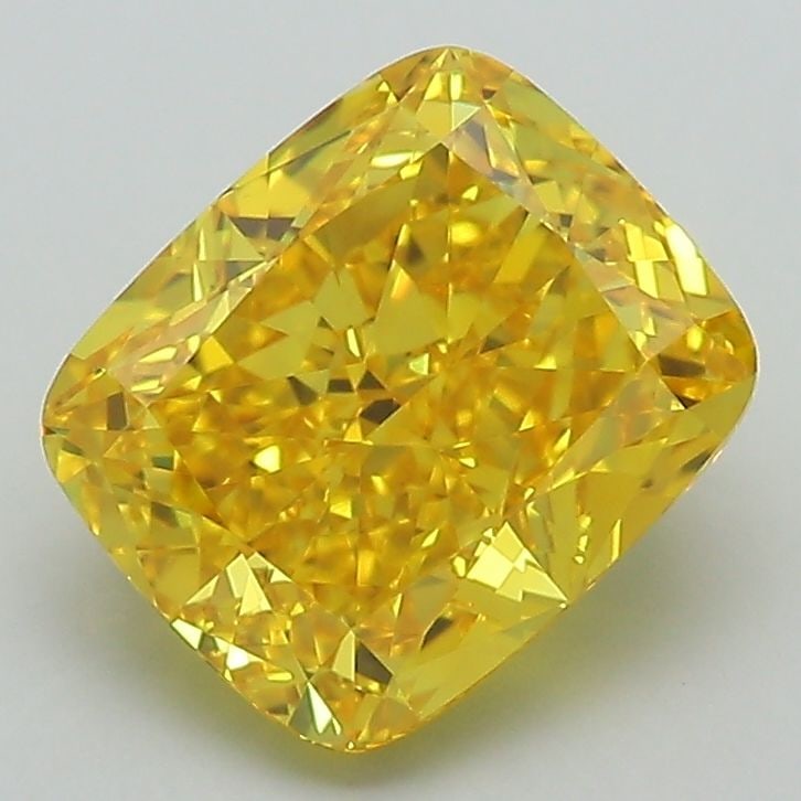 Loose Diamond - CUSHION MODIFIED 2.46ct Fancy Vivid Yellow VS2: Loose Diamond - CUSHION MODIFIED 2.46ct Fancy Vivid Yellow VS2 Source: This is a real non-mined Diamond that has been grown in a lab Shape: CUSHION MODIFIED Carats: 2.46 Color: Fancy Vivid Yellow Cert