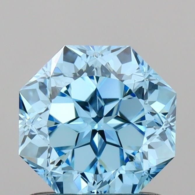 Loose Diamond - OCTAGONAL 1.02ct Fancy Vivid Blue VVS2: Loose Diamond - OCTAGONAL 1.02ct Fancy Vivid Blue VVS2 Source: This is a real non-mined Diamond that has been grown in a lab Shape: OCTAGONAL Carats: 1.02 Color: Fancy Vivid Blue Certification: IGI Vi
