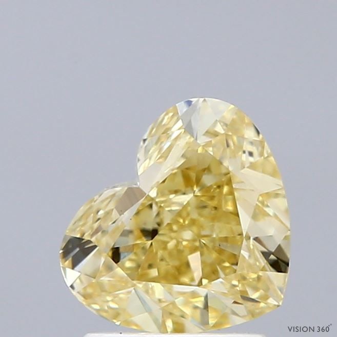 Loose Diamond - HEART 1.51ct Fancy Yellow VS1: Loose Diamond - HEART 1.51ct Fancy Yellow VS1 Source: This is a real non-mined Diamond that has been grown in a lab Shape: HEART Carats: 1.51 Color: Fancy Yellow Certification: IGI Video: