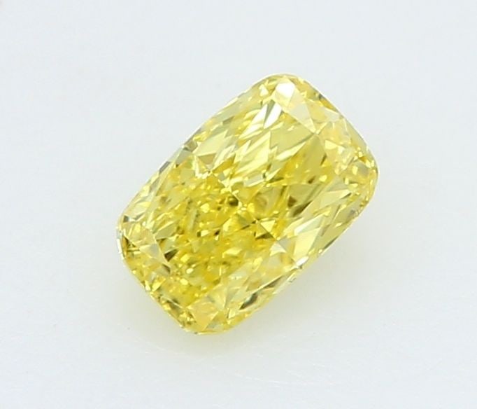 Loose Diamond - CUSHION BRILLIANT 0.21ct Fancy Vivid Yellow VVS1: Loose Diamond - CUSHION BRILLIANT 0.21ct Fancy Vivid Yellow VVS1 Source: This is a real non-mined Diamond that has been grown in a lab Shape: CUSHION BRILLIANT Carats: 0.21 Color: Fancy Vivid Yellow C