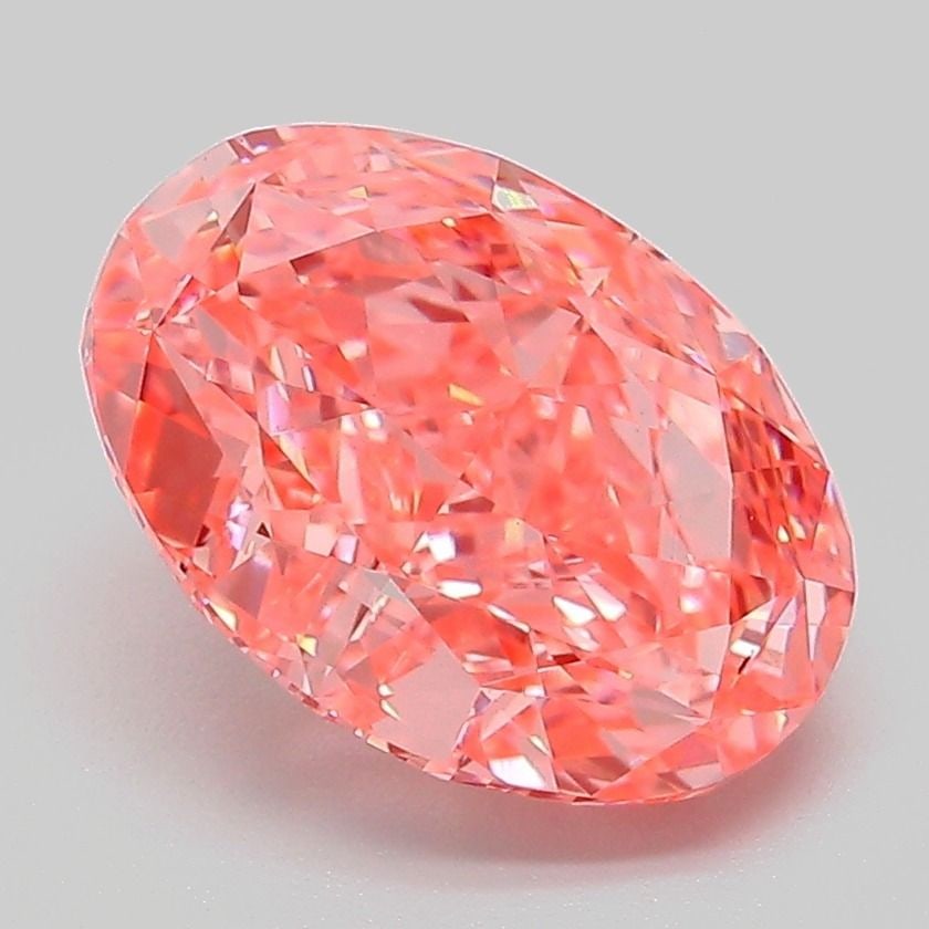 Loose Diamond - OVAL 3.14ct Fancy Vivid Pink VVS2: Loose Diamond - OVAL 3.14ct Fancy Vivid Pink VVS2 Source: This is a real non-mined Diamond that has been grown in a lab Shape: OVAL Carats: 3.14 Color: Fancy Vivid Pink Certification: IGI Video: