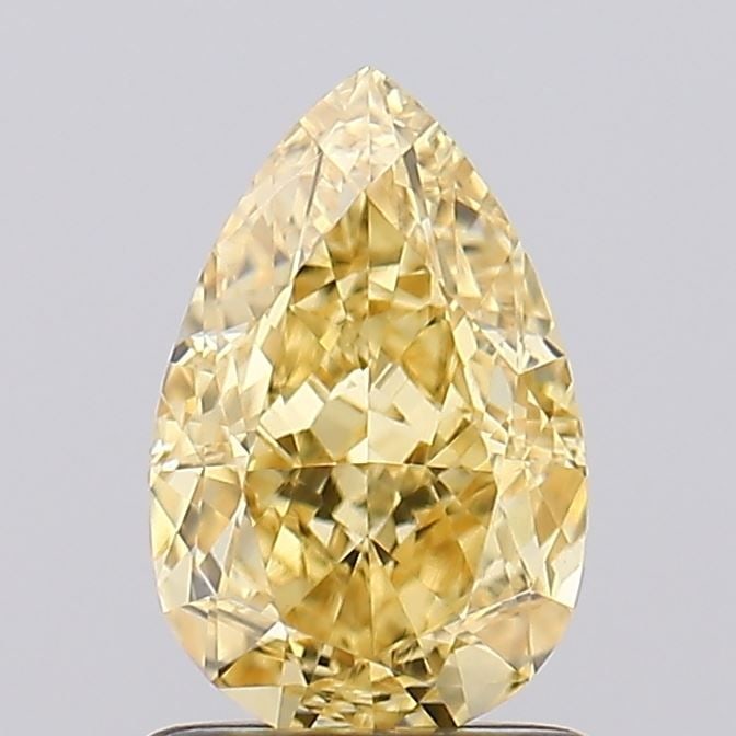 Loose Diamond - PEAR 1.36ct Fancy Intense Yellow VVS2: Loose Diamond - PEAR 1.36ct Fancy Intense Yellow VVS2 Source: This is a real non-mined Diamond that has been grown in a lab Shape: PEAR Carats: 1.36 Color: Fancy Intense Yellow Certification: IGI Vide