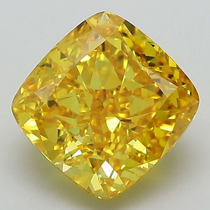 Loose Diamond - CUSHION MODIFIED 2.93ct Fancy Vivid Yellow VS1: Loose Diamond - CUSHION MODIFIED 2.93ct Fancy Vivid Yellow VS1 Source: This is a real non-mined Diamond that has been grown in a lab Shape: CUSHION MODIFIED Carats: 2.93 Color: Fancy Vivid Yellow Cert