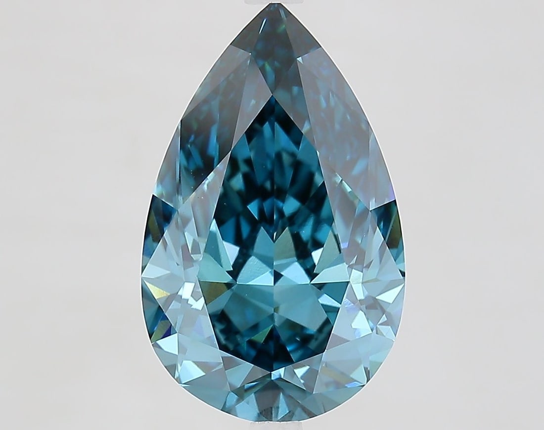 Loose Diamond - PEAR 5.23ct Fancy Vivid Blue VVS2: Loose Diamond - PEAR 5.23ct Fancy Vivid Blue VVS2 Source: This is a real non-mined Diamond that has been grown in a lab Shape: PEAR Carats: 5.23 Color: Fancy Vivid Blue Certification: IGI Video: