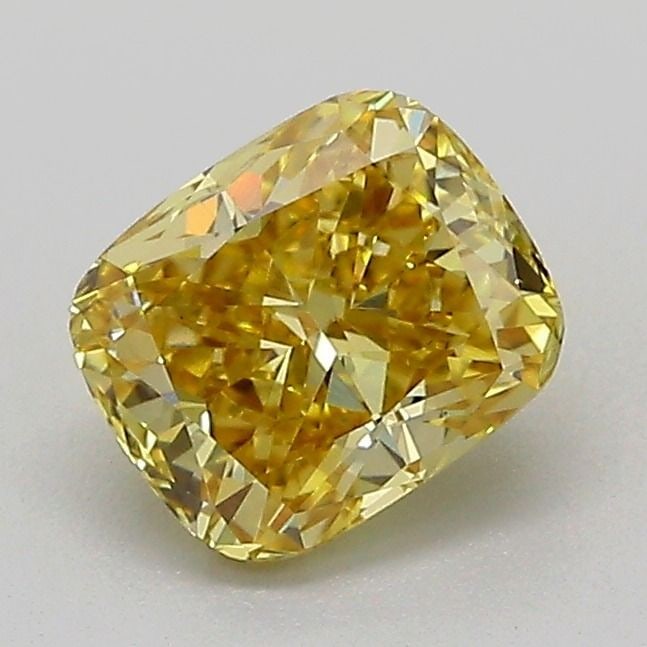 Loose Diamond - CUSHION BRILLIANT 1.01ct Fancy Intense Yellow VS1: Loose Diamond - CUSHION BRILLIANT 1.01ct Fancy Intense Yellow VS1 Source: This is a real non-mined Diamond that has been grown in a lab Shape: CUSHION BRILLIANT Carats: 1.01 Color: Fancy Intense Yello