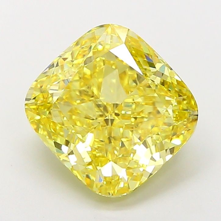 Loose Diamond - CUSHION MODIFIED 5.07ct Fancy Vivid Yellow VS1: Loose Diamond - CUSHION MODIFIED 5.07ct Fancy Vivid Yellow VS1 Source: This is a real non-mined Diamond that has been grown in a lab Shape: CUSHION MODIFIED Carats: 5.07 Color: Fancy Vivid Yellow Cert