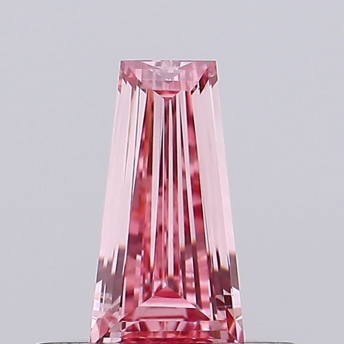 Loose Diamond - TAPERED BAGUETTE 0.31ct Fancy Intense Pink VVS2: Loose Diamond - TAPERED BAGUETTE 0.31ct Fancy Intense Pink VVS2 Source: This is a real non-mined Diamond that has been grown in a lab Shape: TAPERED BAGUETTE Carats: 0.31 Color: Fancy Intense Pink Cer