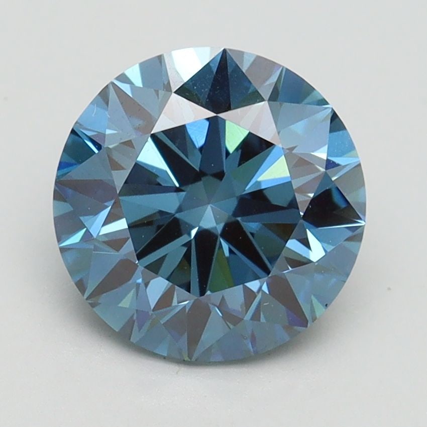 Ideal Loose Diamond - ROUND 2.3ct Fancy Vivid Blue VS2: Ideal Loose Diamond - ROUND 2.3ct Fancy Vivid Blue VS2 Source: This is a real non-mined Diamond that has been grown in a lab Shape: ROUND Carats: 2.3 Color: Fancy Vivid Blue Certification: IGI Video: