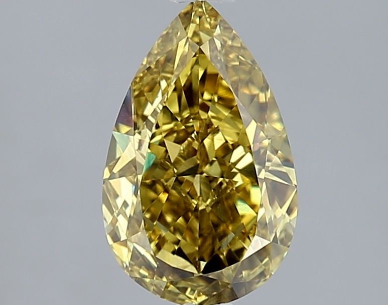 Loose Diamond - PEAR 2.01ct Fancy Vivid Yellow VS2: Loose Diamond - PEAR 2.01ct Fancy Vivid Yellow VS2 Source: This is a real non-mined Diamond that has been grown in a lab Shape: PEAR Carats: 2.01 Color: Fancy Vivid Yellow Certification: IGI Video: