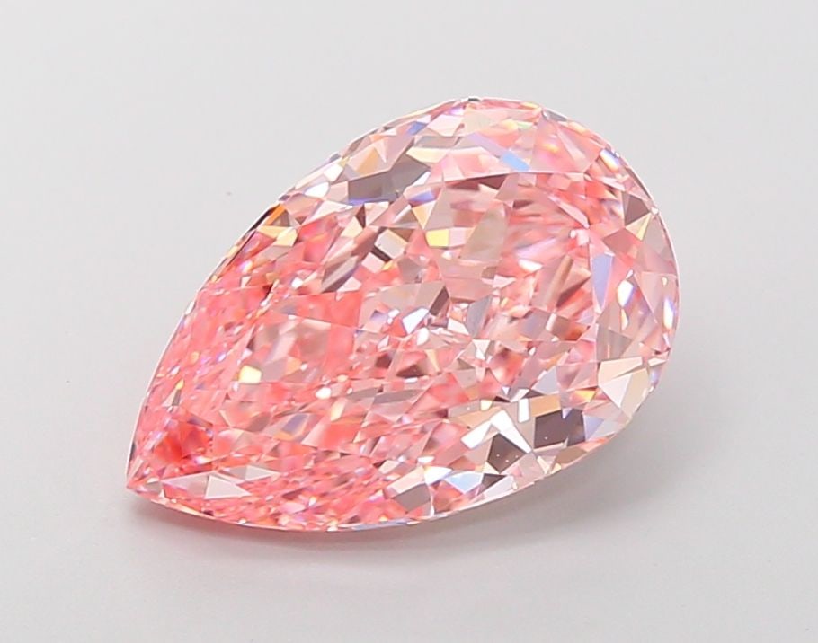 Loose Diamond - PEAR 6.46ct Fancy Vivid Pink VS1: Loose Diamond - PEAR 6.46ct Fancy Vivid Pink VS1 Source: This is a real non-mined Diamond that has been grown in a lab Shape: PEAR Carats: 6.46 Color: Fancy Vivid Pink Certification: IGI Video: