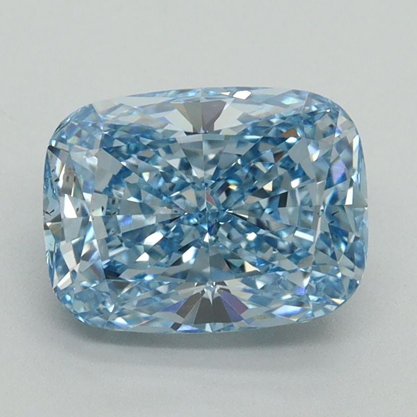 Loose Diamond - CUSHION BRILLIANT 2.11ct Fancy Vivid Blue VS2: Loose Diamond - CUSHION BRILLIANT 2.11ct Fancy Vivid Blue VS2 Source: This is a real non-mined Diamond that has been grown in a lab Shape: CUSHION BRILLIANT Carats: 2.11 Color: Fancy Vivid Blue Certif