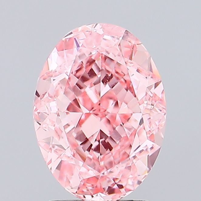 Loose Diamond - OVAL 3.0ct Fancy Vivid Pink SI2: Loose Diamond - OVAL 3.0ct Fancy Vivid Pink SI2 Source: This is a real non-mined Diamond that has been grown in a lab Shape: OVAL Carats: 3.0 Color: Fancy Vivid Pink Certification: IGI Video:
