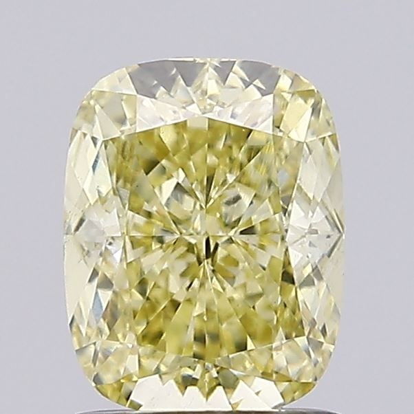 Loose Diamond - CUSHION MODIFIED 1.46ct Fancy Yellow VS1: Loose Diamond - CUSHION MODIFIED 1.46ct Fancy Yellow VS1 Source: This is a real non-mined Diamond that has been grown in a lab Shape: CUSHION MODIFIED Carats: 1.46 Color: Fancy Yellow Certification: I