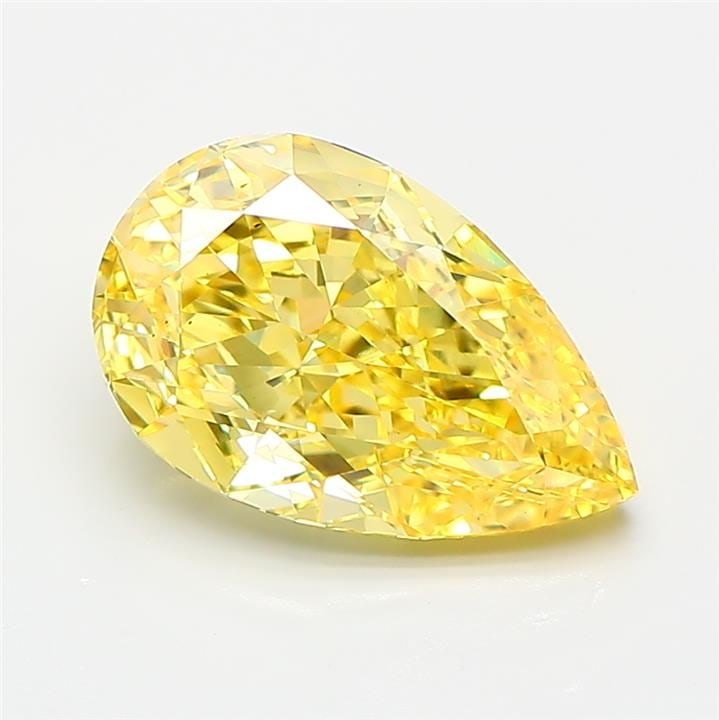 Loose Diamond - PEAR 2.55ct Fancy Vivid Yellow VS2: Loose Diamond - PEAR 2.55ct Fancy Vivid Yellow VS2 Source: This is a real non-mined Diamond that has been grown in a lab Shape: PEAR Carats: 2.55 Color: Fancy Vivid Yellow Certification: IGI Video: