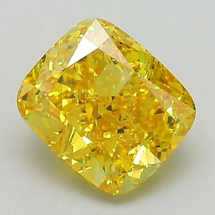 Loose Diamond - CUSHION MODIFIED 2.01ct Fancy Vivid Yellow VVS2: Loose Diamond - CUSHION MODIFIED 2.01ct Fancy Vivid Yellow VVS2 Source: This is a real non-mined Diamond that has been grown in a lab Shape: CUSHION MODIFIED Carats: 2.01 Color: Fancy Vivid Yellow Cer