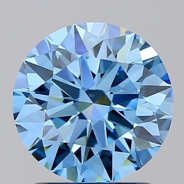 Ideal Loose Diamond - ROUND 1.54ct Fancy Vivid Blue VVS1: Ideal Loose Diamond - ROUND 1.54ct Fancy Vivid Blue VVS1 Source: This is a real non-mined Diamond that has been grown in a lab Shape: ROUND Carats: 1.54 Color: Fancy Vivid Blue Certification: IGI
